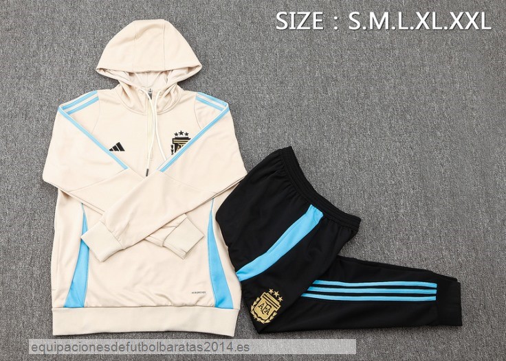 Nuevo Conjunto Completo Chaqueta Con Capucha Argentina 2024 Amarillo Negro Baratas